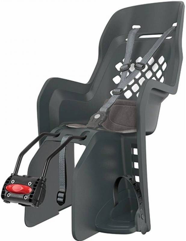 Polisport fietszitje achter Joy CFS framebevestiging donkergrijs -  Fietsonderdelen-winkel.nl