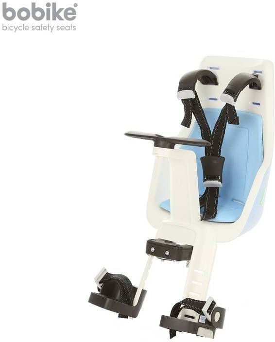 Bobike Exclusive Mini fietszitje voor blauw/wit - Fietsonderdelen-winkel.nl