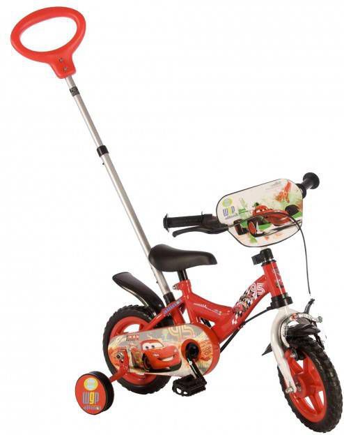 Volare Disney Cars Fiets Met Duwstang 10 Inch Rood -  Fietsonderdelen-winkel.nl