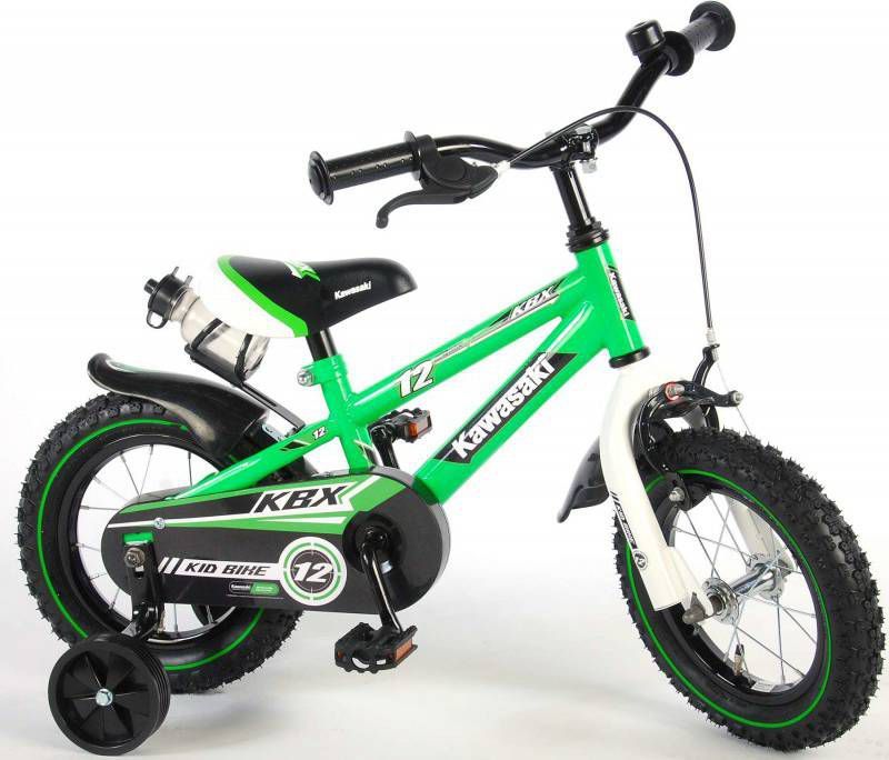 Kawasaki kinderfiets 12 Inch 21,5 cm Jongens Terugtraprem Groen -  Fietsonderdelen-winkel.nl