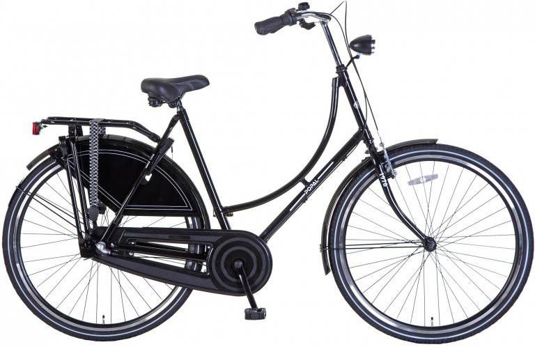 Popal Omafiets 28 Inch 57 cm Dames 3V Terugtraprem Zwart -  Fietsonderdelen-winkel.nl