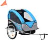 VidaXL Kinderfietskar En Wandelwagen 2 in 1 Blauw En Grijs online kopen